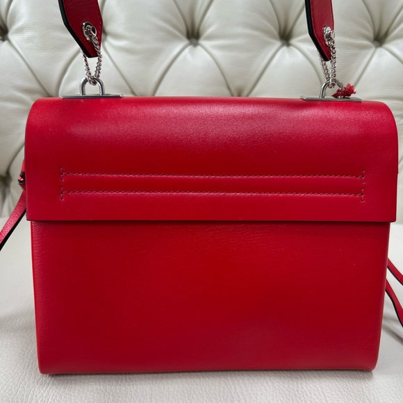 New Valentino LOVE V Ring Lipstick Red Leather Shoulder Bag Sold Out - Picture 7 of 13
